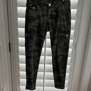 True Religion gray camo cargo twill pants.